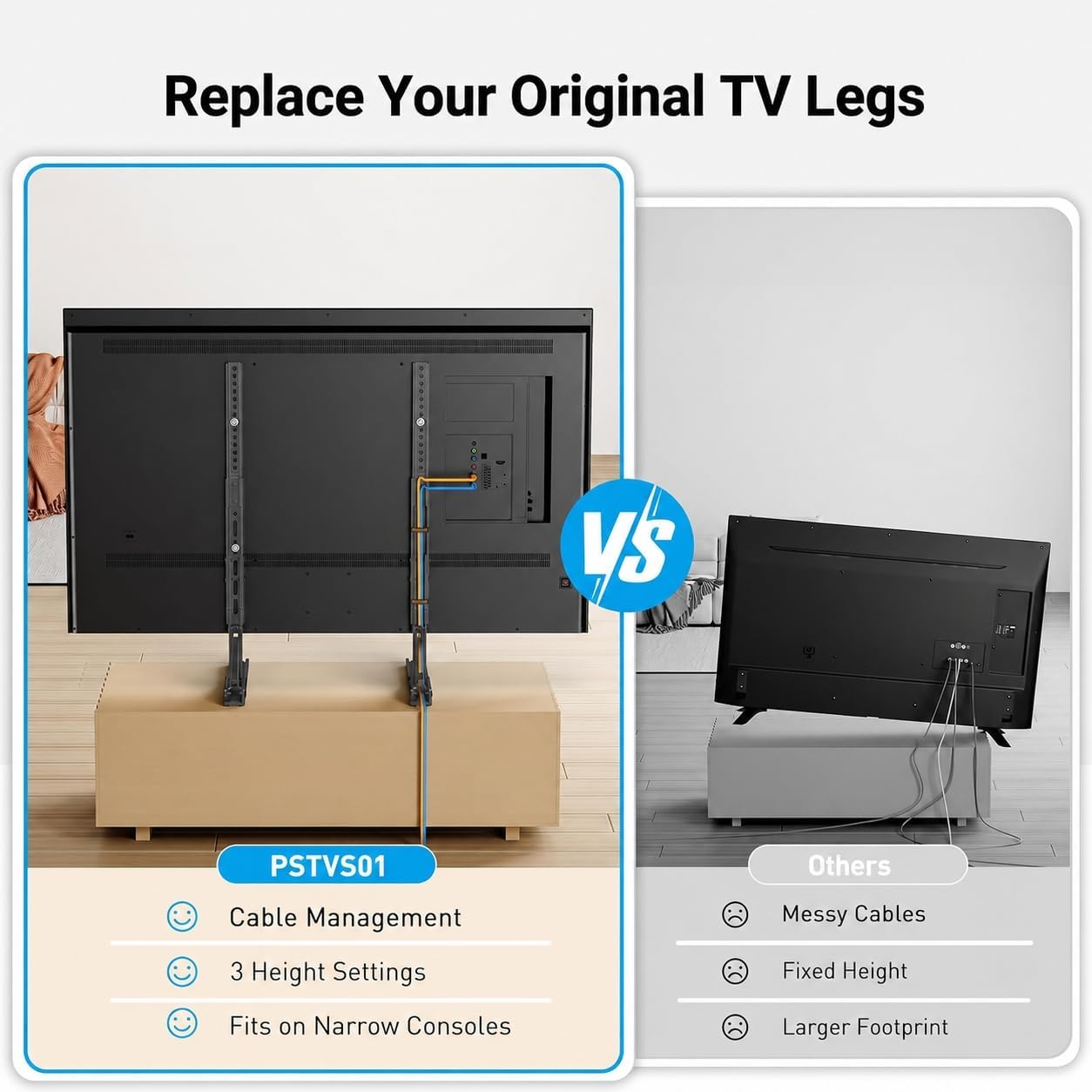 Thumbnail 4 de PERLESMITH Universal TV Stand 110 lbs