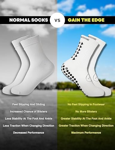 Detalle de Gain The Edge Football Grip Socks 3.0 — Non-Slip, Updated Model (1pc, 2pc & 4pc Sets)