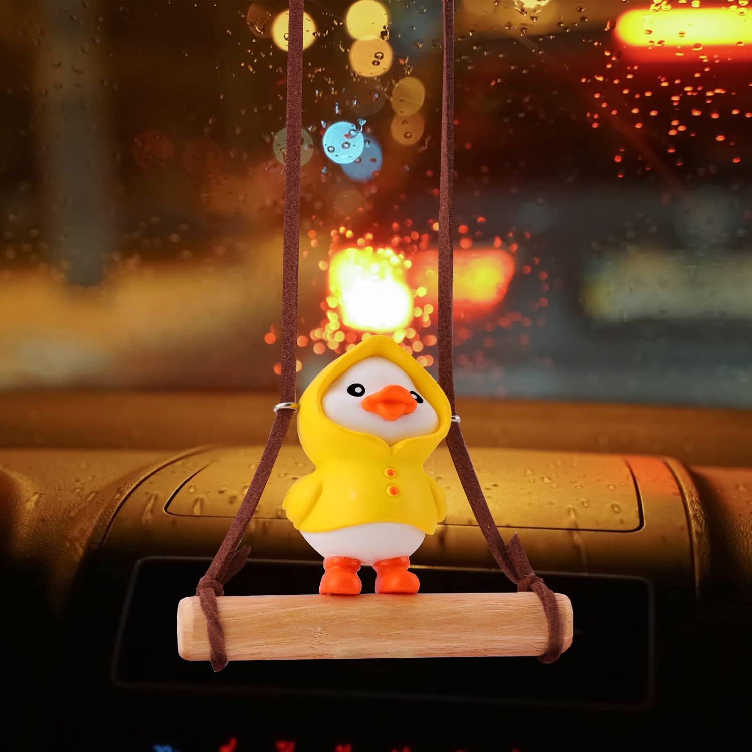 Detalle de OOTSR Swinging Duck Car Hanging Ornament (6x5cm) for Rearview Mirror