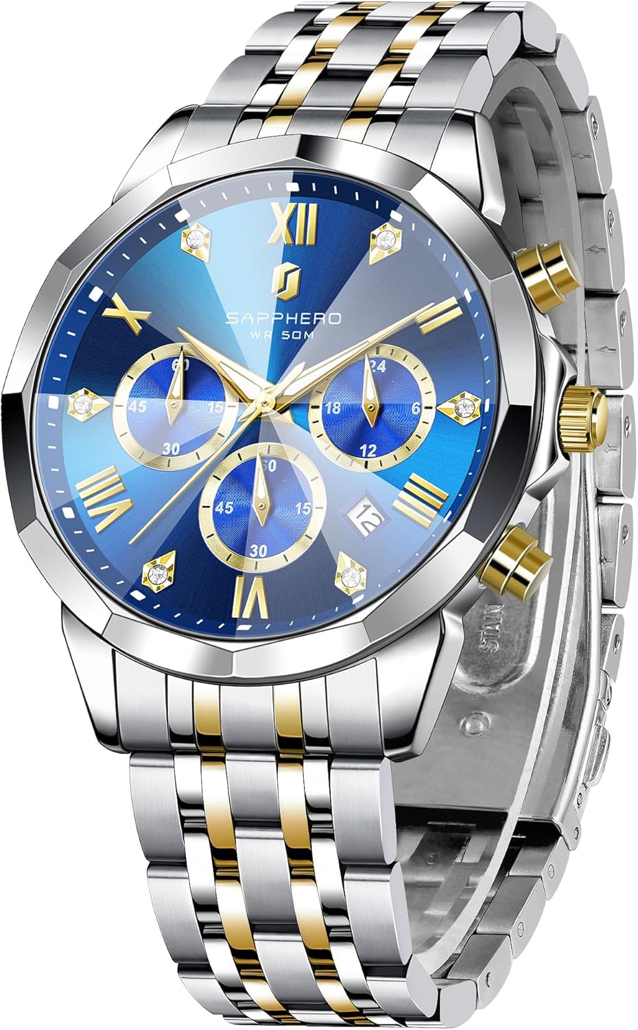 SAPPHERO Orologio Uomo Cronografo 50M