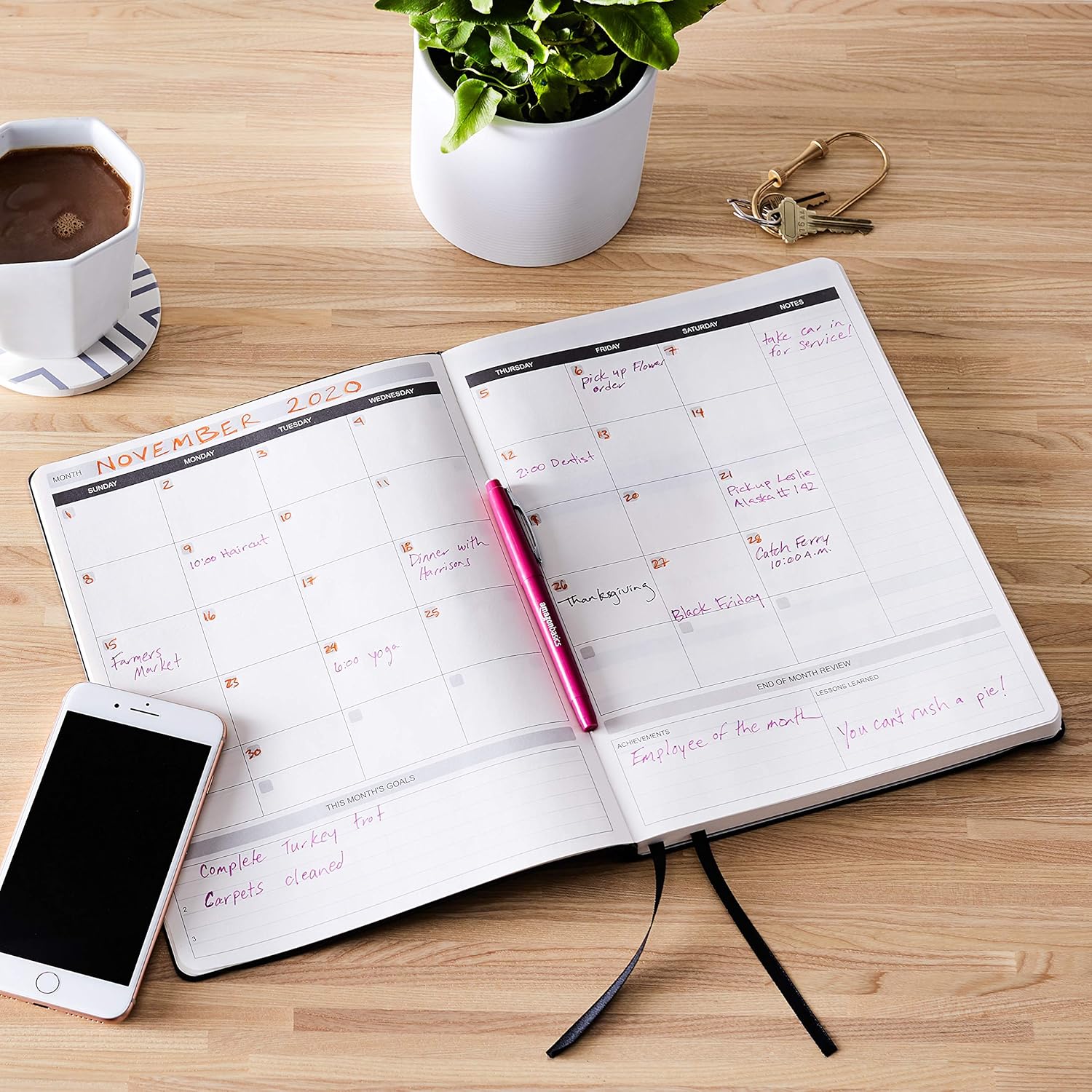 Thumbnail 4 de Amazon Basics Undated Daily Planner and Journal for 6 Months Coverage (Soft Cover, 21.6 x 28 cm) - Black