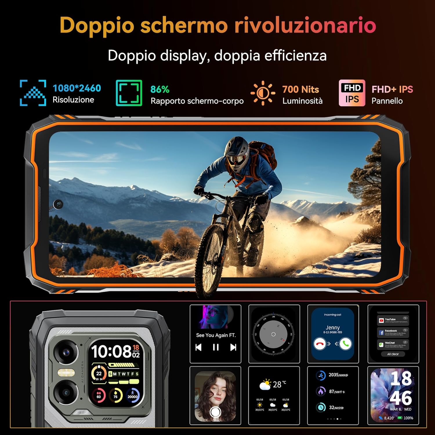 Thumbnail 4 de Blackview XPLORE 1 WT Rugged Smartphone 5G con batteria da 20.000 mAh, GPS/NFC e infrarossi