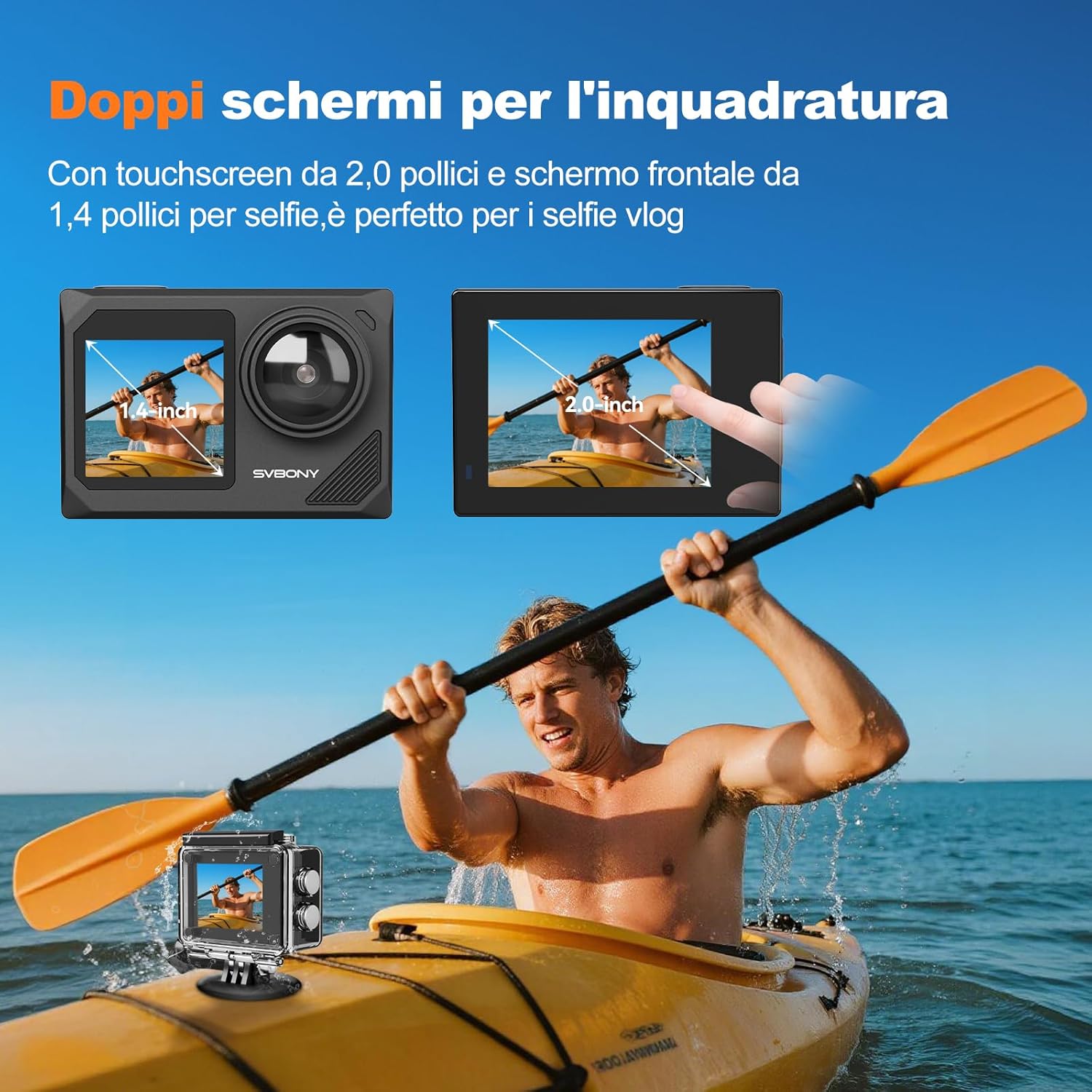 Thumbnail 5 de SVBONY SVGo2 4K Fotocamera Subacquea: foto e video 4K fino a 30 m di profondità con doppia batteria