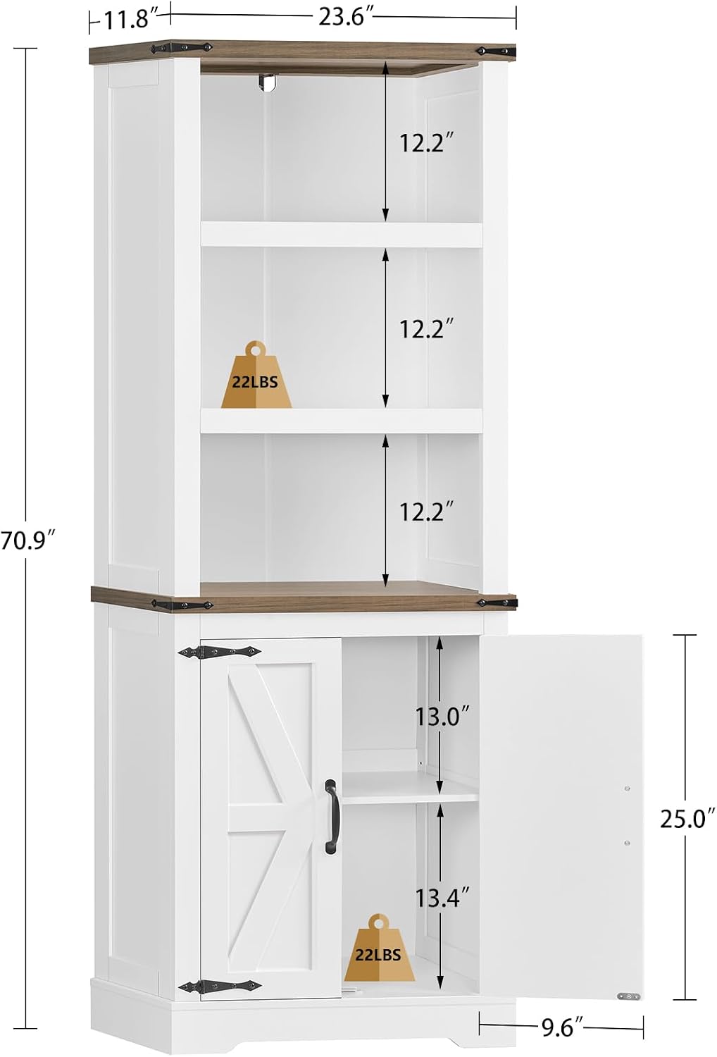 Detalle 2 de TEENFON Storage Cabinet, 70.9in