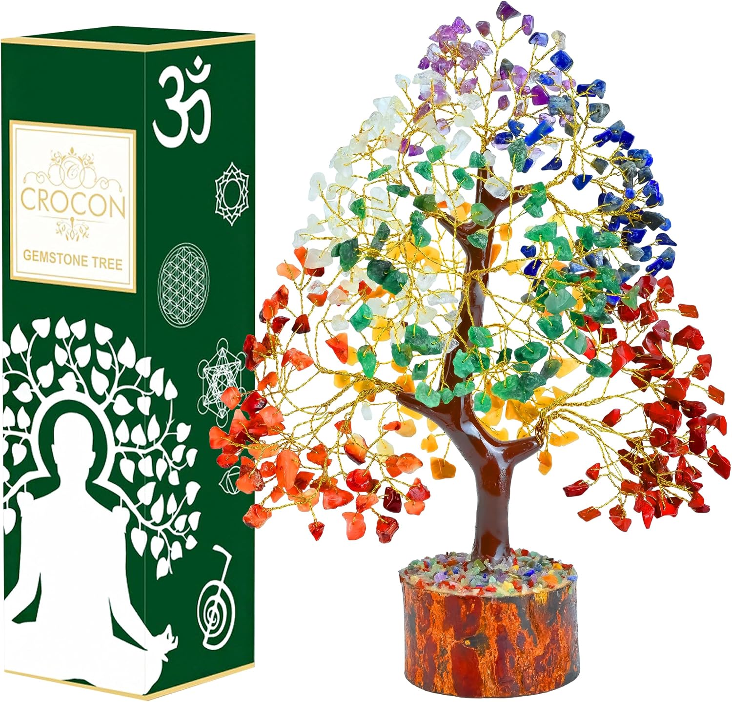 Detalle de Crocon CTR010a 7 Chakra Crystal Tree of Life, Handmade Tabletop Decor
