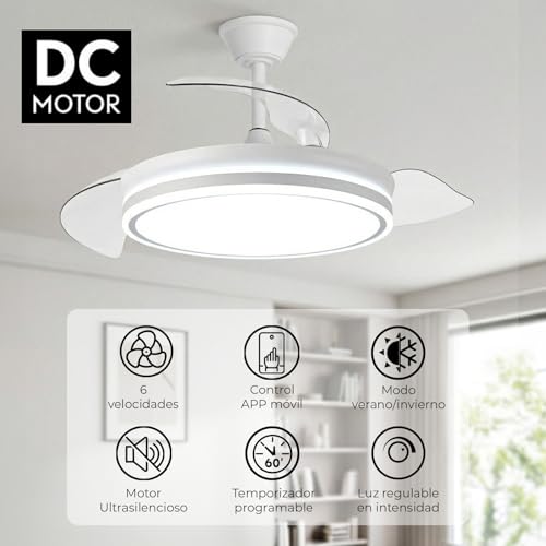 Thumbnail 6 de YOEVU EOS ONE: Ventilador de Techo 72W con Luz LED Regulable y Aspas Retráctiles