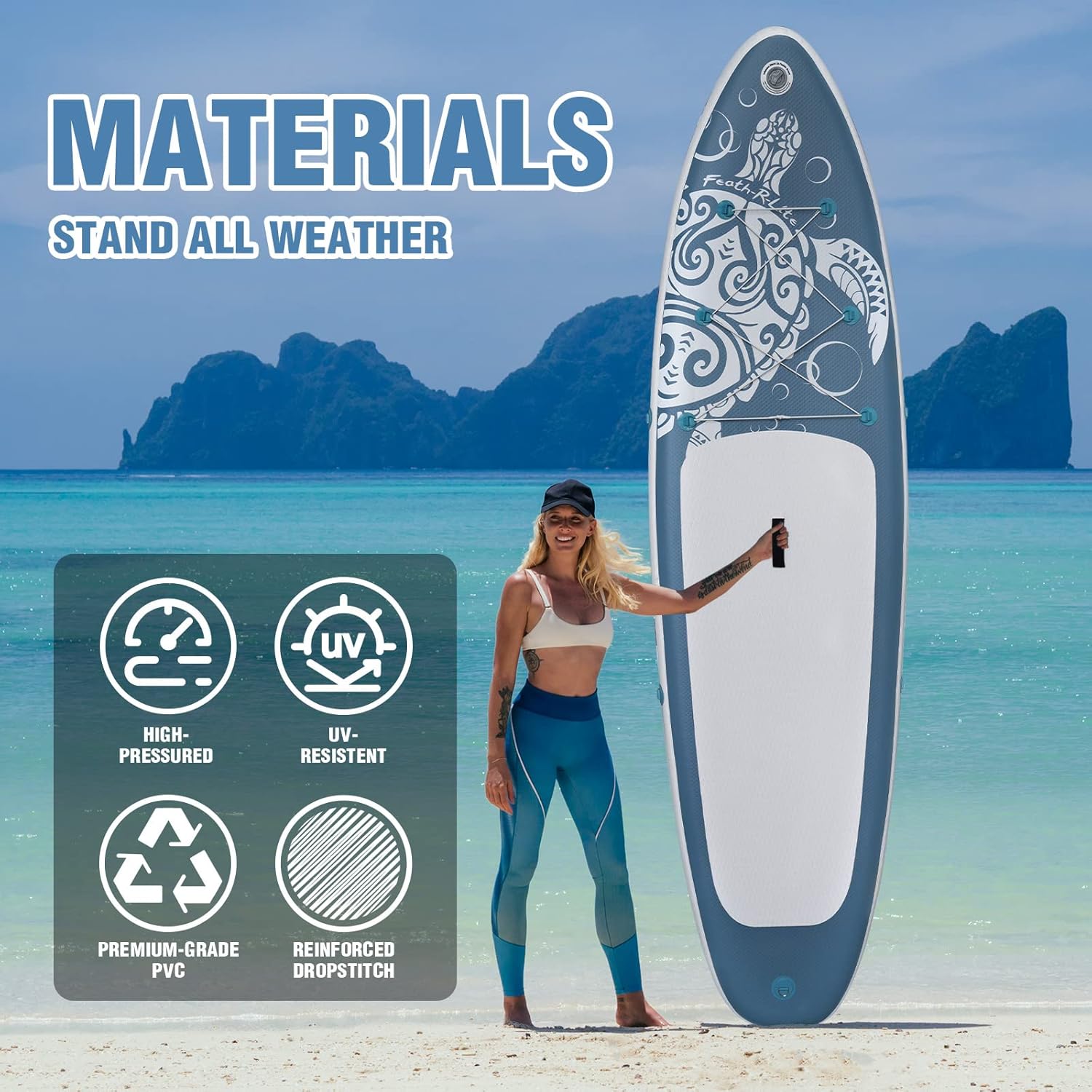 Thumbnail 3 de FEATH-R-LITE Inflatable Paddle Board — 10'6" x 33" x 6" with Premium Accessories