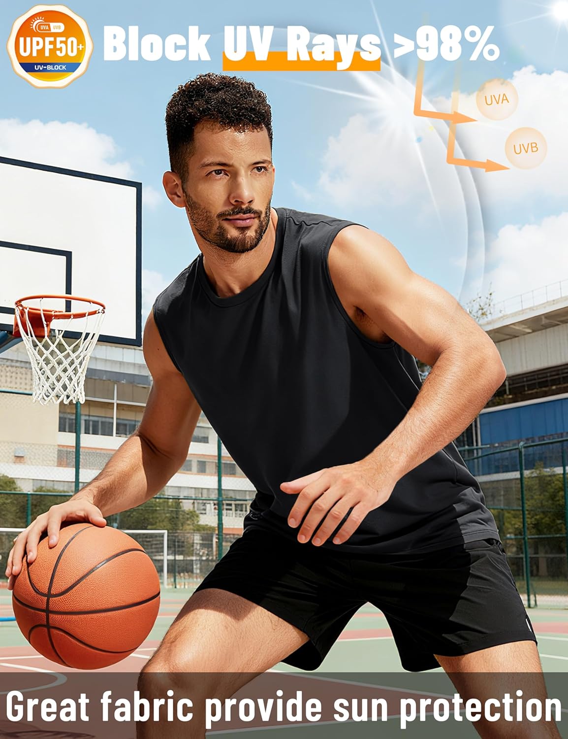 Thumbnail 3 de TACVASEN Men's Vests UPF 50+ Cotton Workout Tank Top