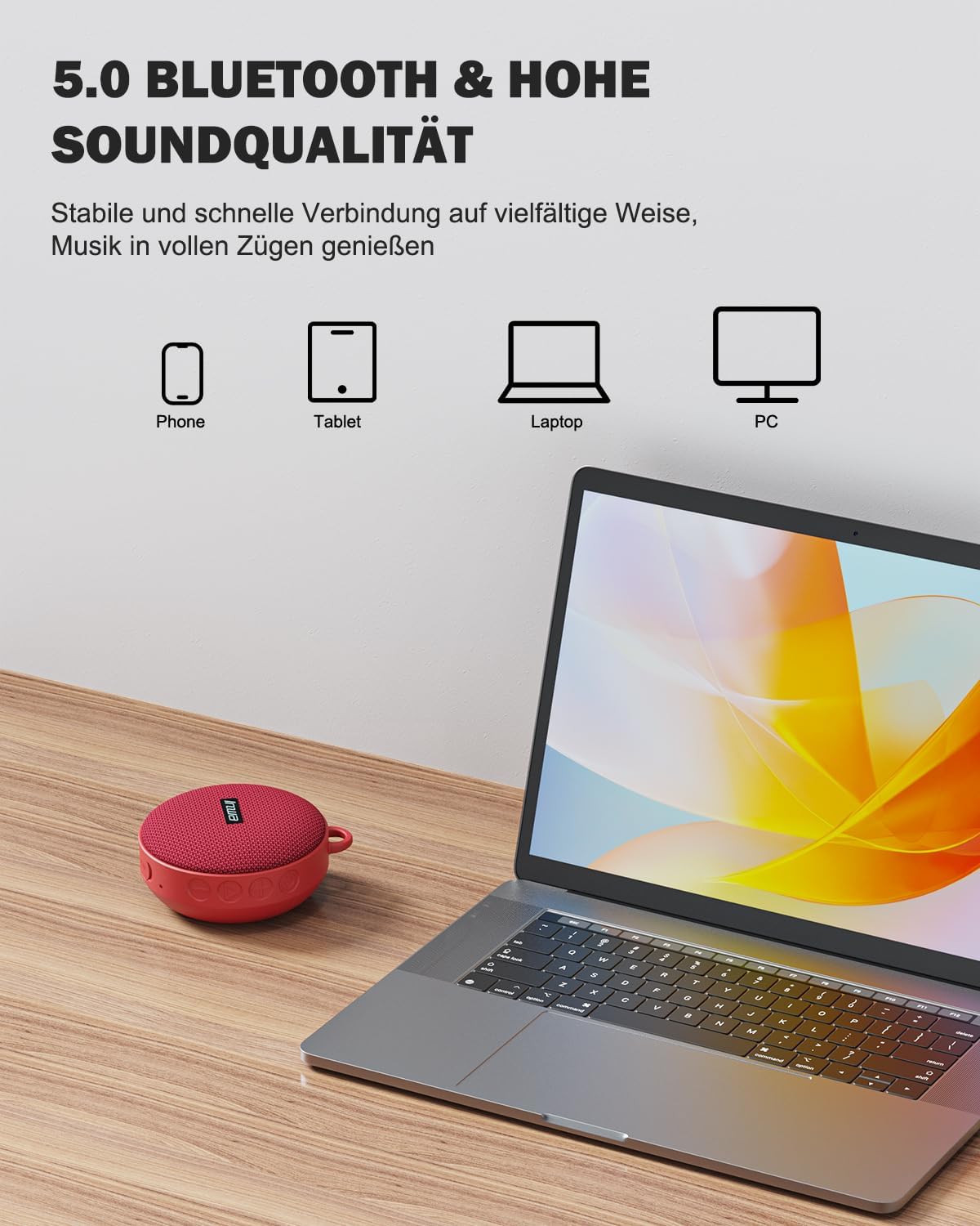 Thumbnail 4 de Inwa Bluetooth-Lautsprecher für Fahrrad – Tragbarer, wasserdichter Mini-Speaker mit Halterung, Mikrofon und erweitertem Bass