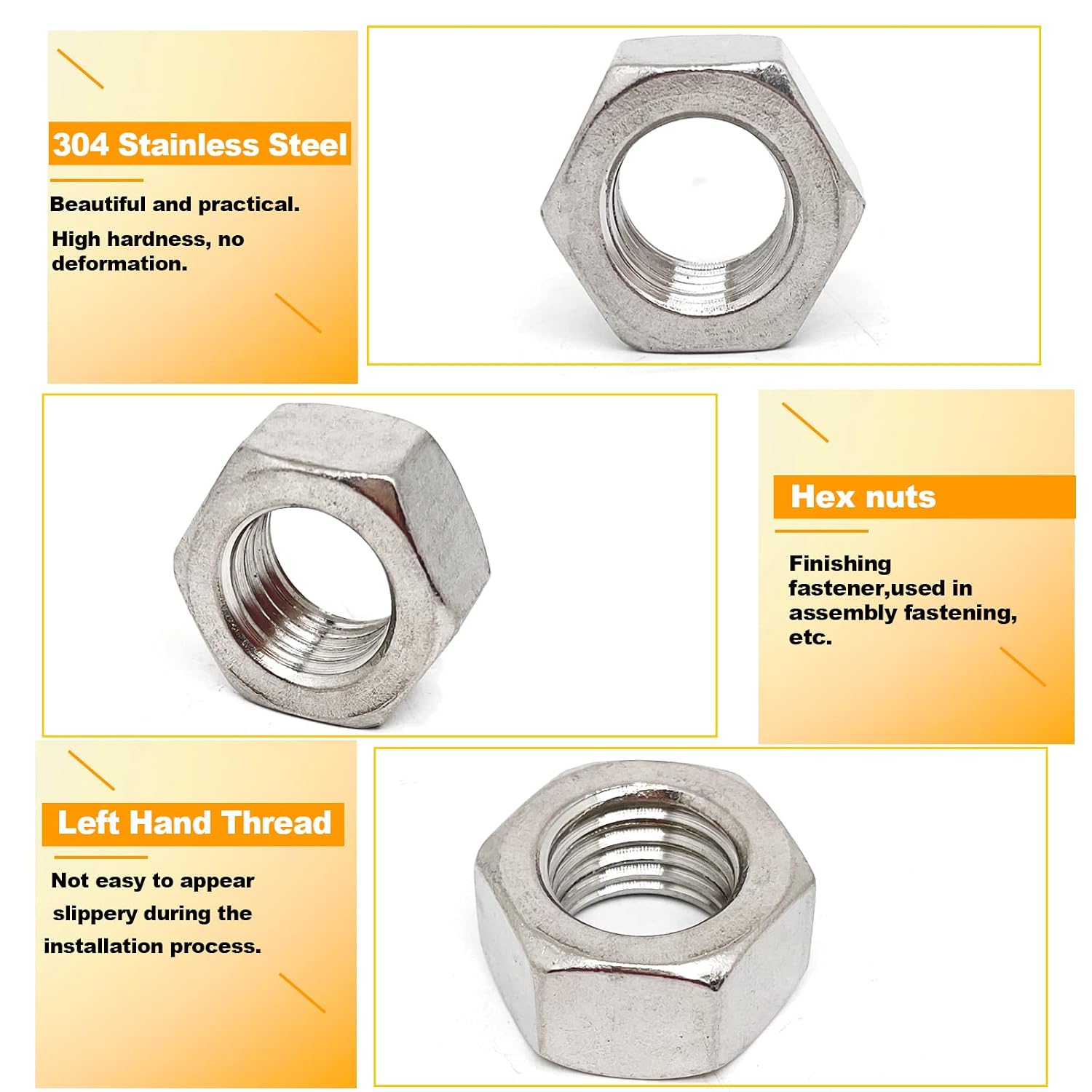 Detalle de M20 Left-Hand Hex Nuts