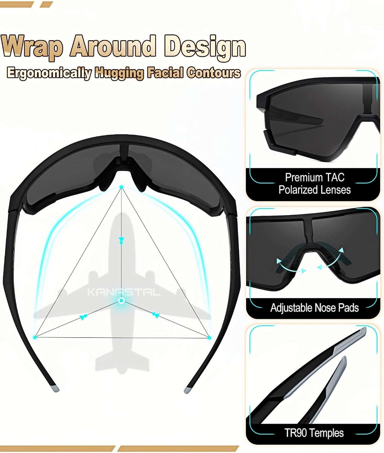 Thumbnail 3 de KANASTAL Gafas de ciclismo polarizadas 31,2 g
