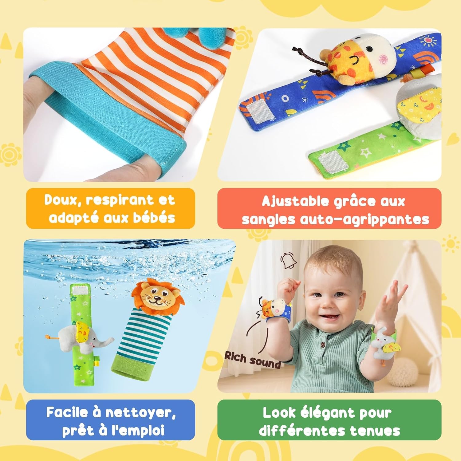 Detalle de URMYWO Hochet Bébé 4 pièces