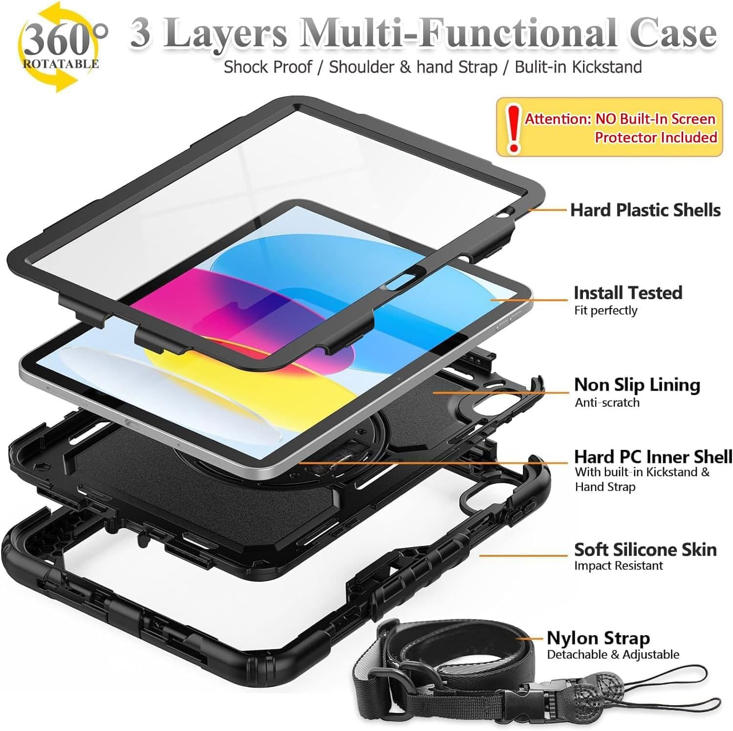 Thumbnail 2 de BMOUO Case for iPad 11" 360° Rotating Stand