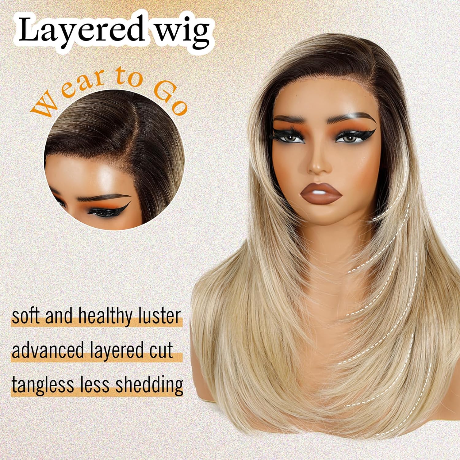 Thumbnail 1 de FASHION IDOL Wear to Go Kunsthaarperücke mit Lace-Front und Babyhaaren (45 cm) – kleberfreie Lace-Front