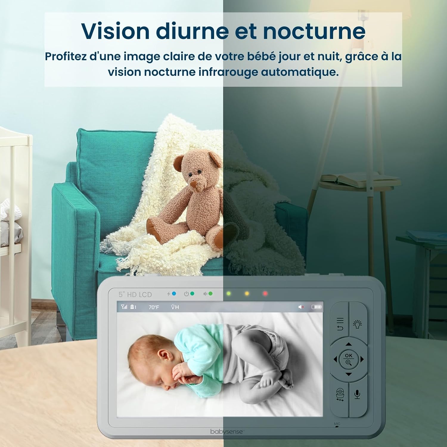 Thumbnail 2 de Babysense Moniteur HD 5" 2 caméras