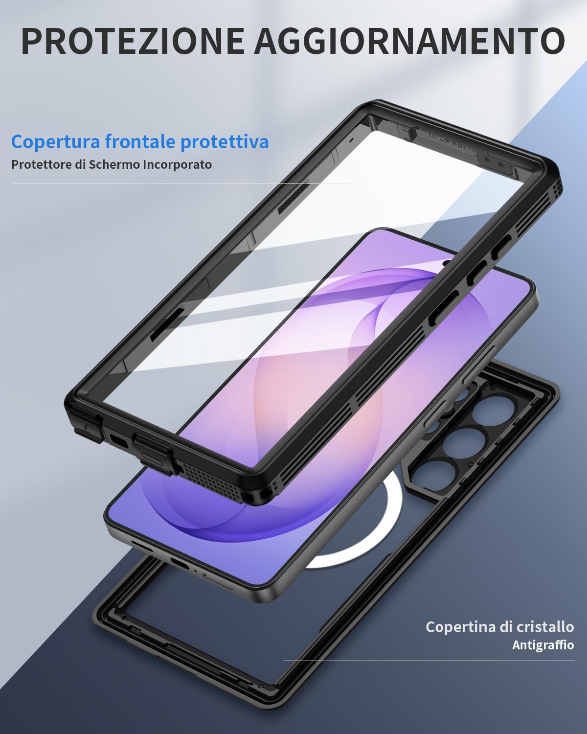Thumbnail 4 de Focusor Cover impermeabile IP68 per Samsung Galaxy S26 Ultra, custodia rugged subacquea 360° con protezione schermo, nero