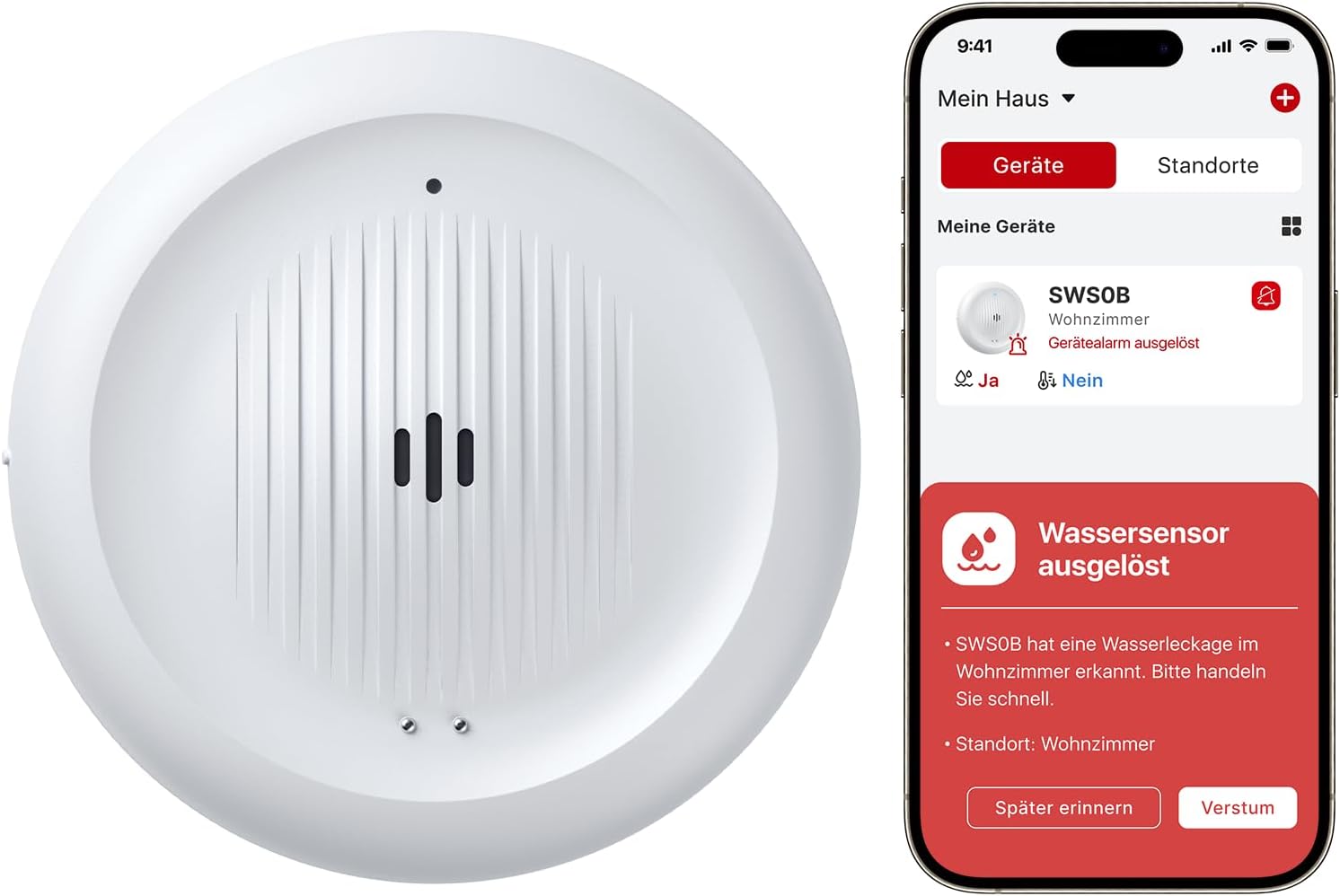 Detalle de X-SENSE SWS0B WLAN-Wassermelder 82×31,2 mm