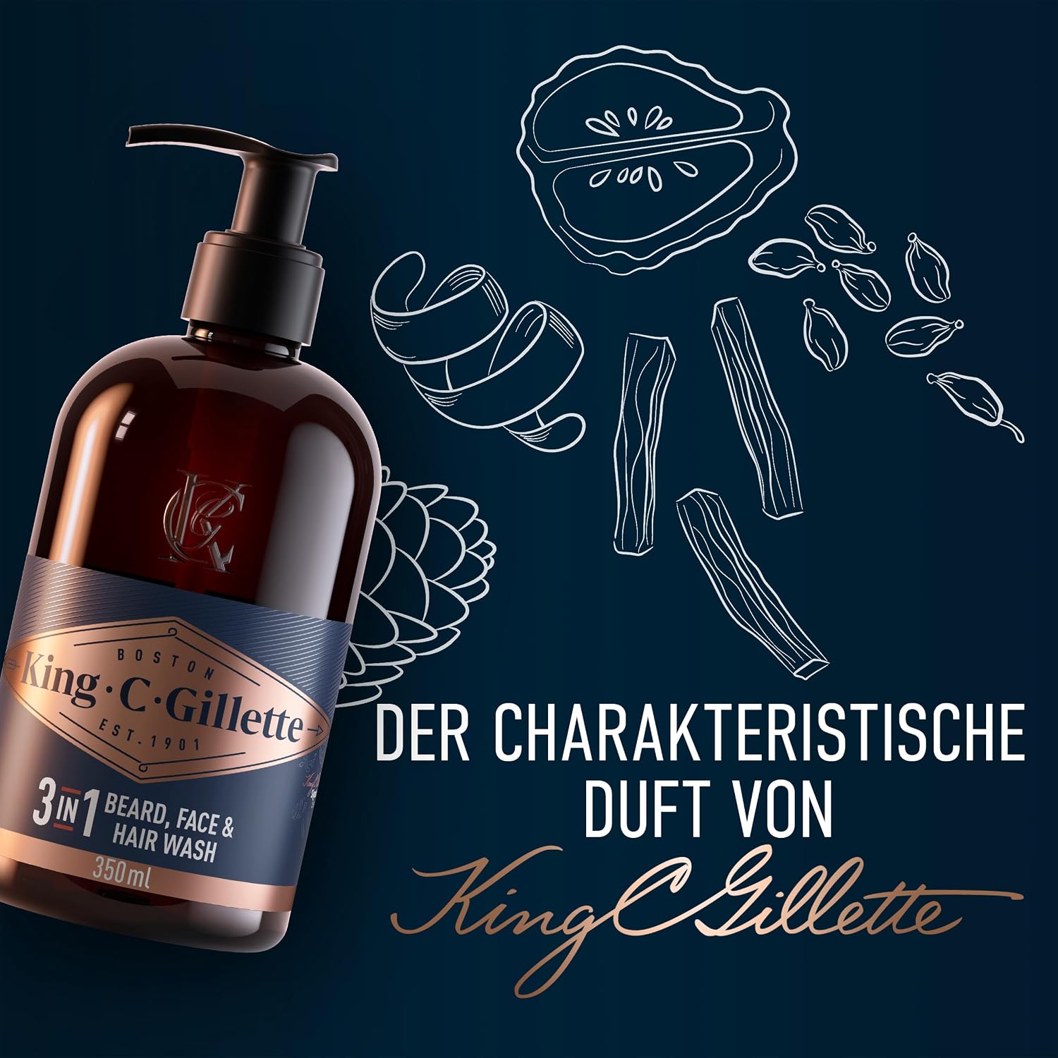 Thumbnail 5 de King C. Gillette 3‑in‑1 Waschgel 350 ml
