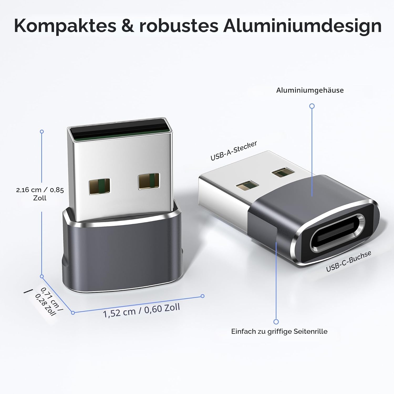 Detalle 1 de Basesailor USB‑auf‑USB‑C Adapter 3er-Pack für iPhone und iPad