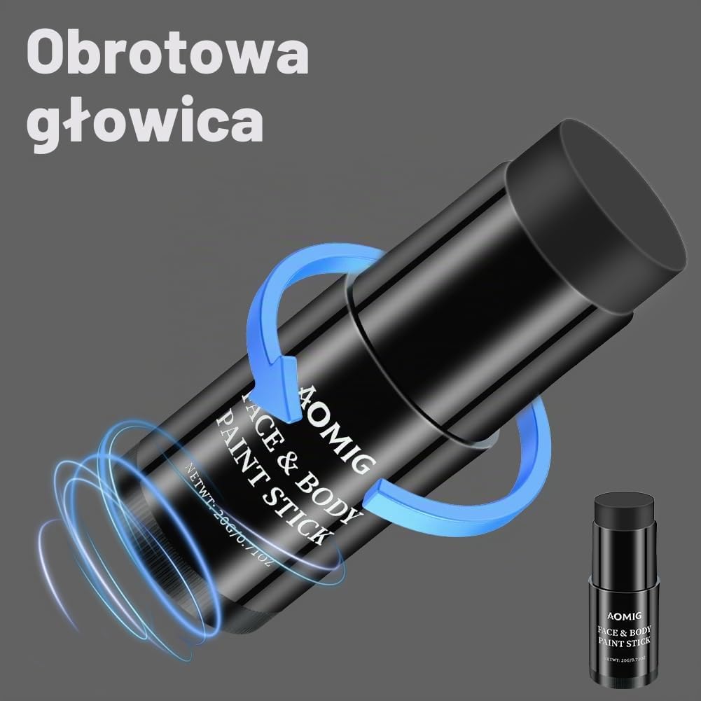 Thumbnail 3 de Aomig Aomig – wodoodporna farba do twarzy w sztyfcie, czarna i biała
