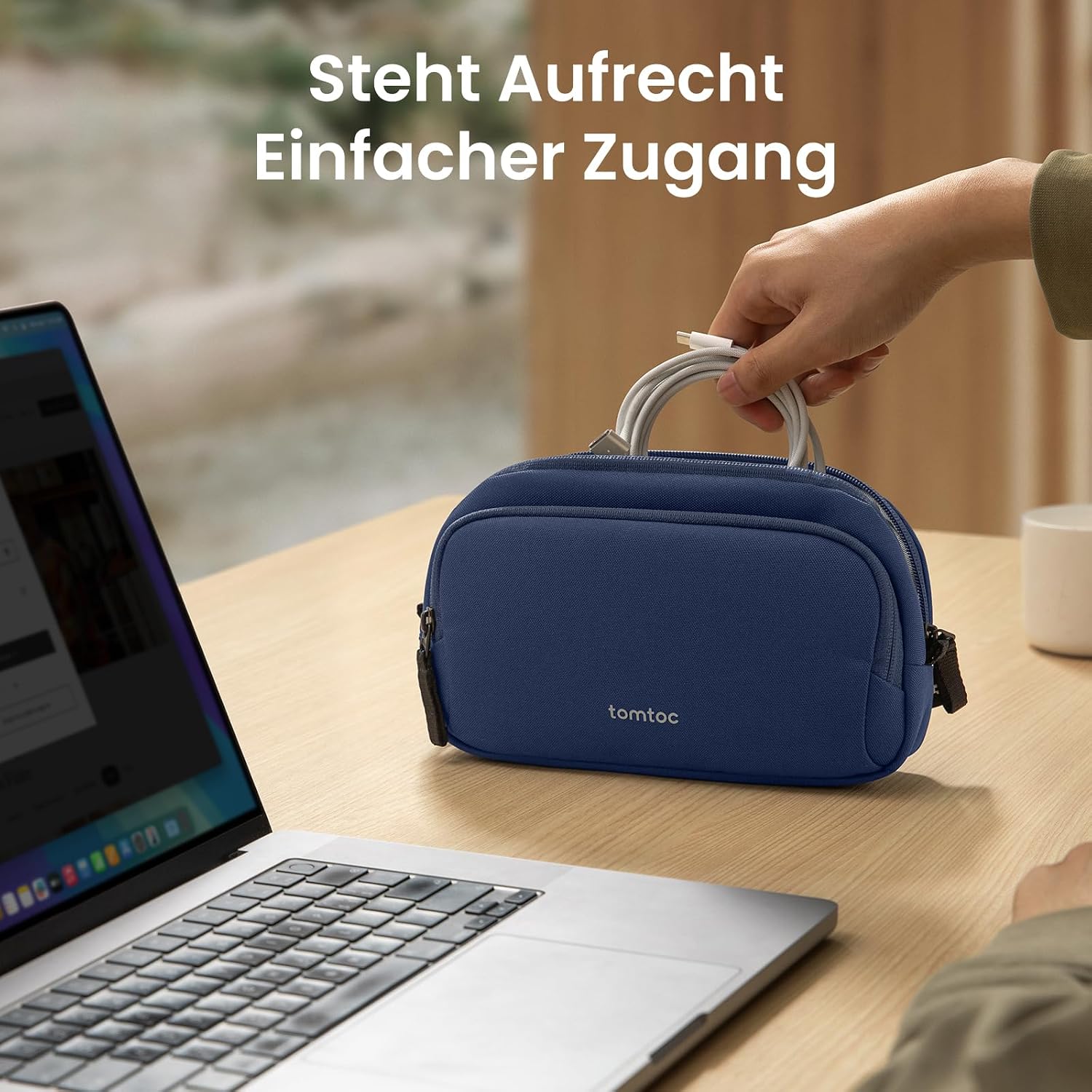Detalle de tomtoc Light-T12 Kabeltasche / Zubehörtasche (Aufbewahrungstasche für Reise-Elektronik)