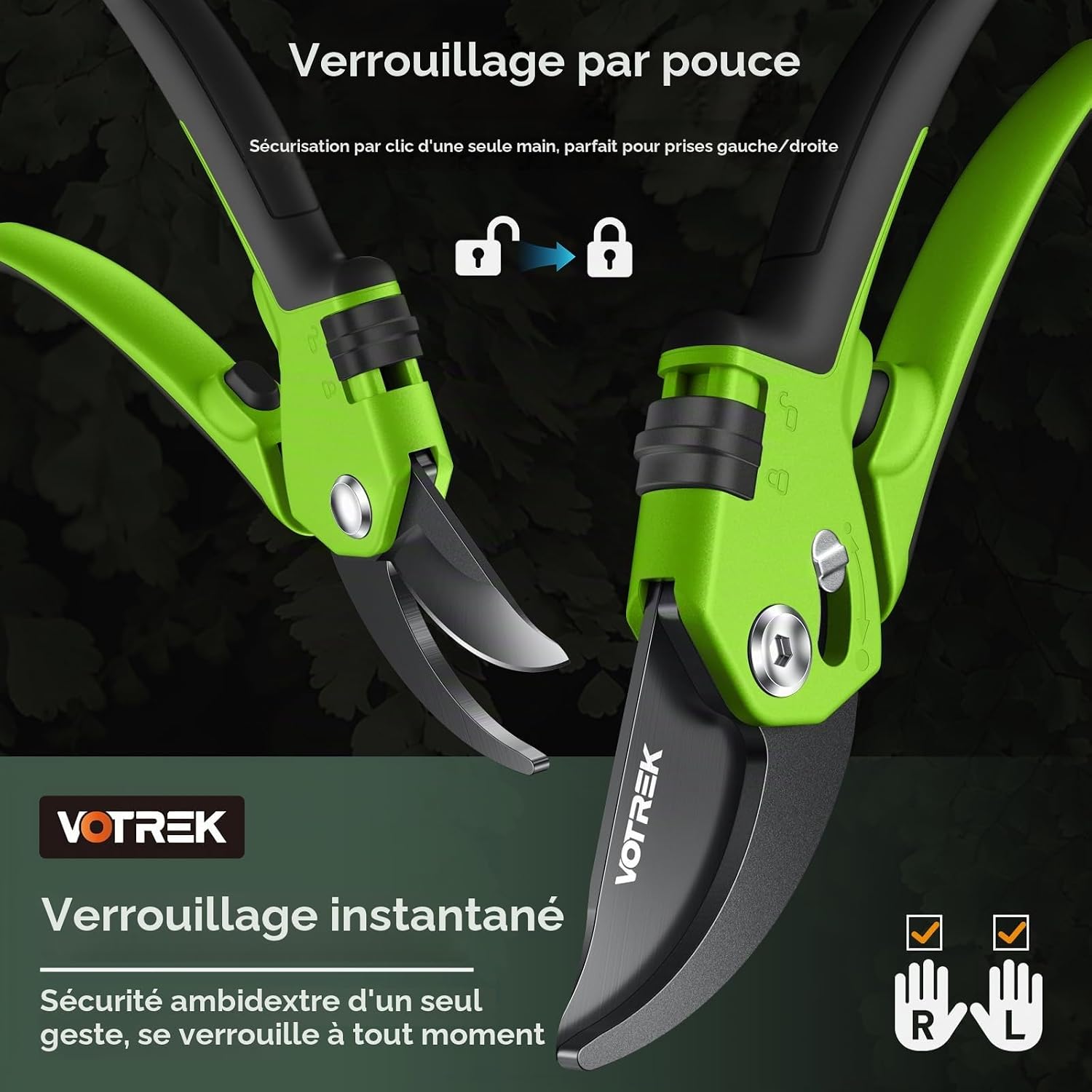 Thumbnail 2 de VOTREK VT-X850 bypass-snoeischaar met verstelbare handgreep en SK5-mes