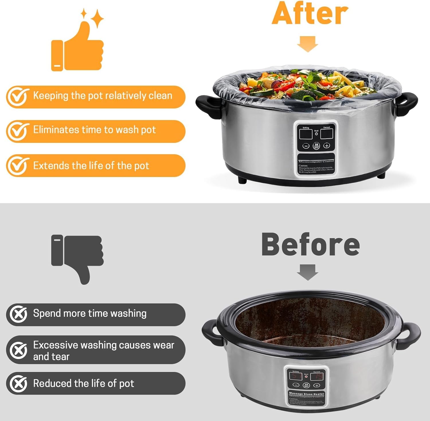 Thumbnail 6 de 100 Pack Slow Cooker Liners, Large 13" x 21" – BPA-Free, Fits 3–8 Quart Pots