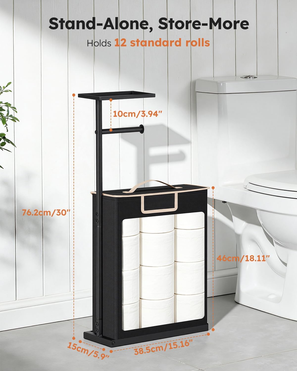 Thumbnail 6 de Freestanding Toilet Roll Holder with Phone Stand
