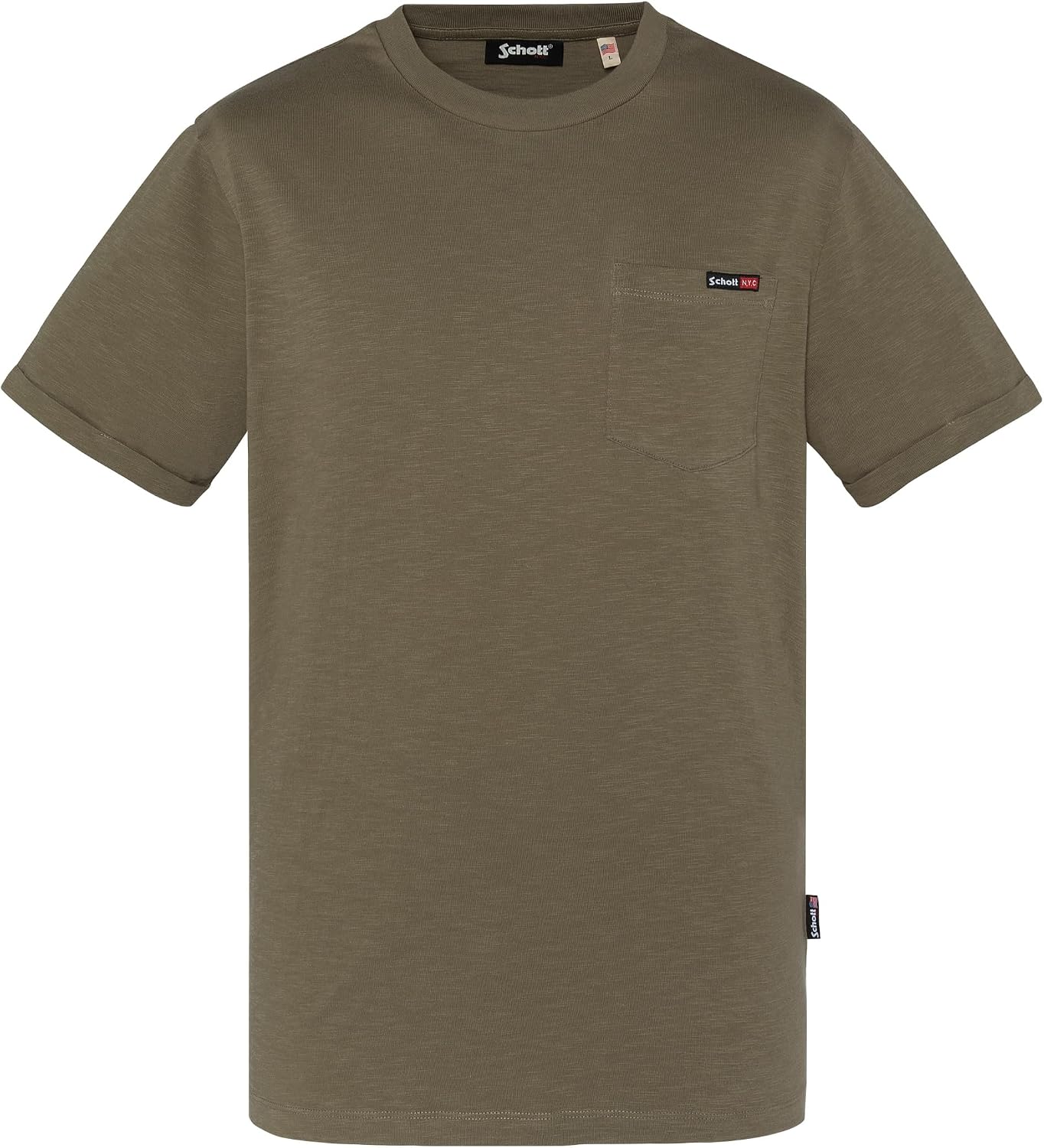 Detalle de T-shirt homme Schott NYC TSKEA1 col rond