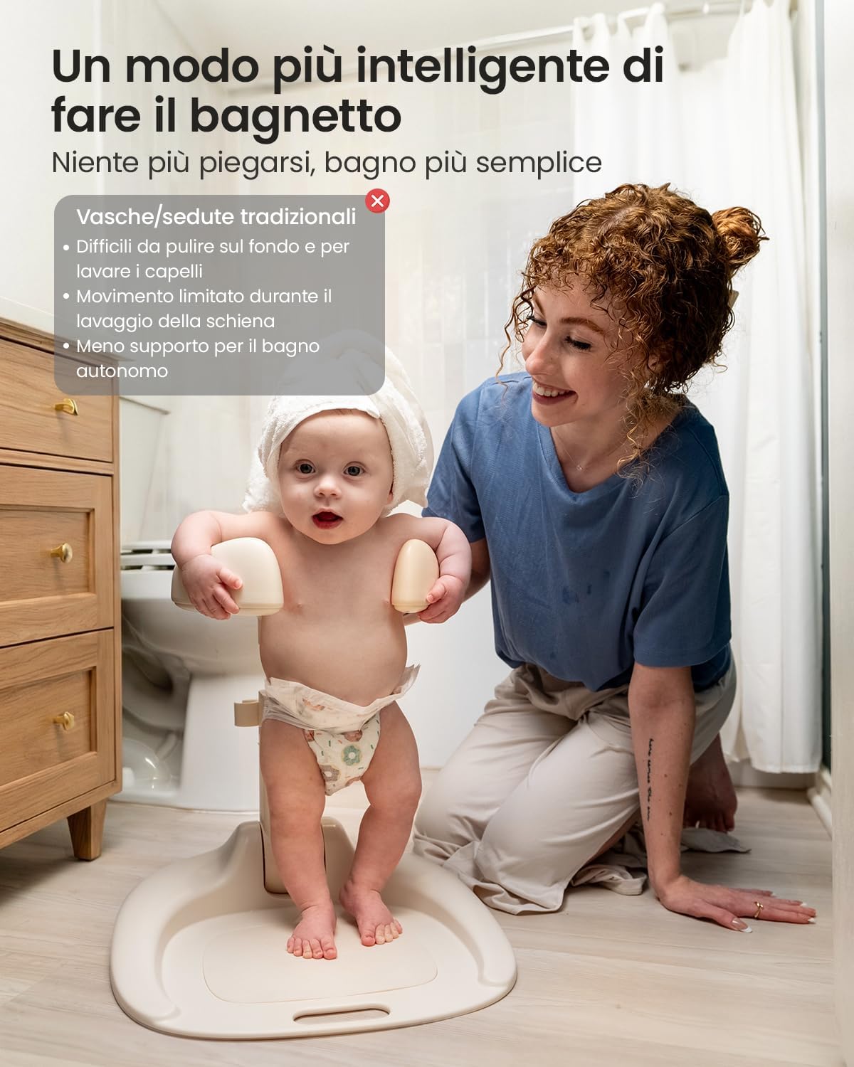 Thumbnail 2 de Grownsy Supporto Doccia Bambini in Piedi: regolabile e pieghevole, base antiscivolo per bagnetto dai 6 mesi