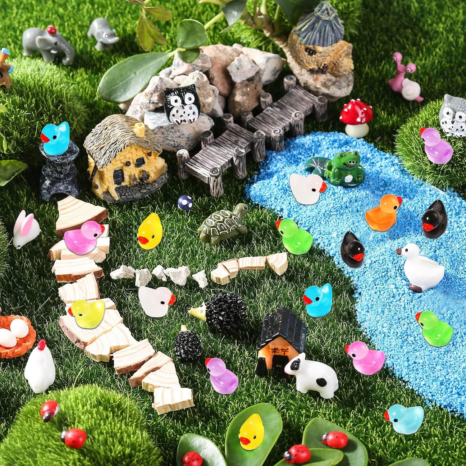 Thumbnail 5 de WIURGOHA 150PCS Mini Resin Ducks 0.6in