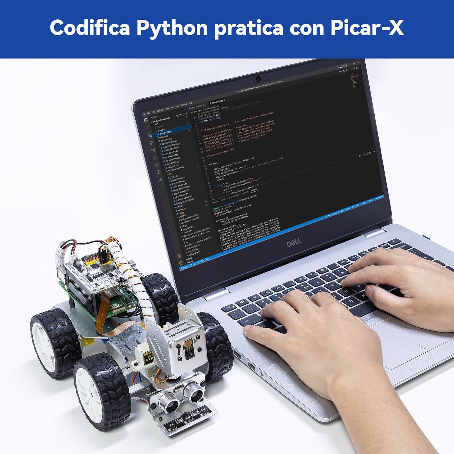 Thumbnail 6 de SunFounder PiCar-X: Kit di Robot Car Video Inteligente per Raspberry Pi (5/4/3B+/3B/Zero W) con AI, Python e Scratch