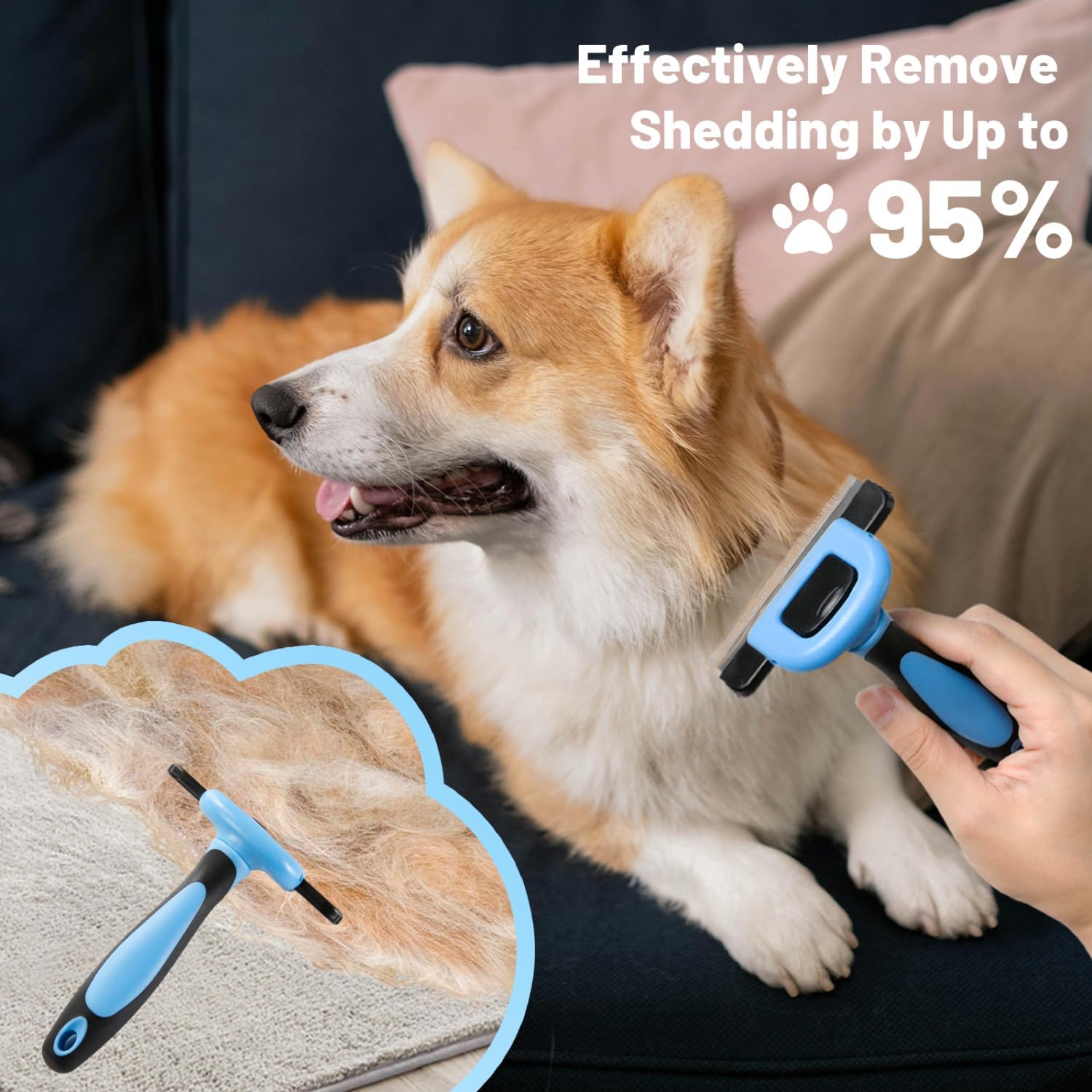 Thumbnail 6 de Nobleza Spazzola per Cani e Gatto, 13×7.5 cm – Rimuove Peli e Sottopelo, Massaggio e Benessere