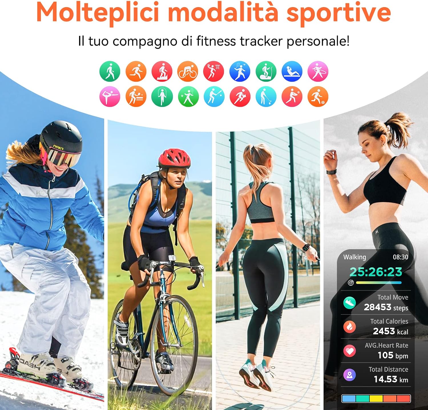 Thumbnail 4 de Hwagol Smartwatch Uomo Donna 1.85'': Chiamate Bluetooth, 140+ modalità sportive e monitoraggio salute