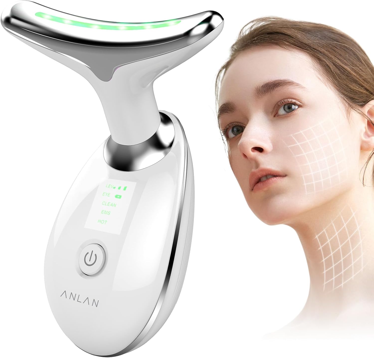 ANLAN Gesichtsmassagegerät mit Wärmefunktion und 3 Modi