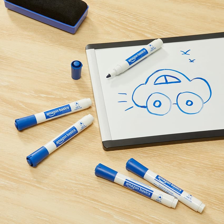 Detalle 1 de Amazon Basics Low-Odor Dry Erase Fine Tip 36 unidades 🖊