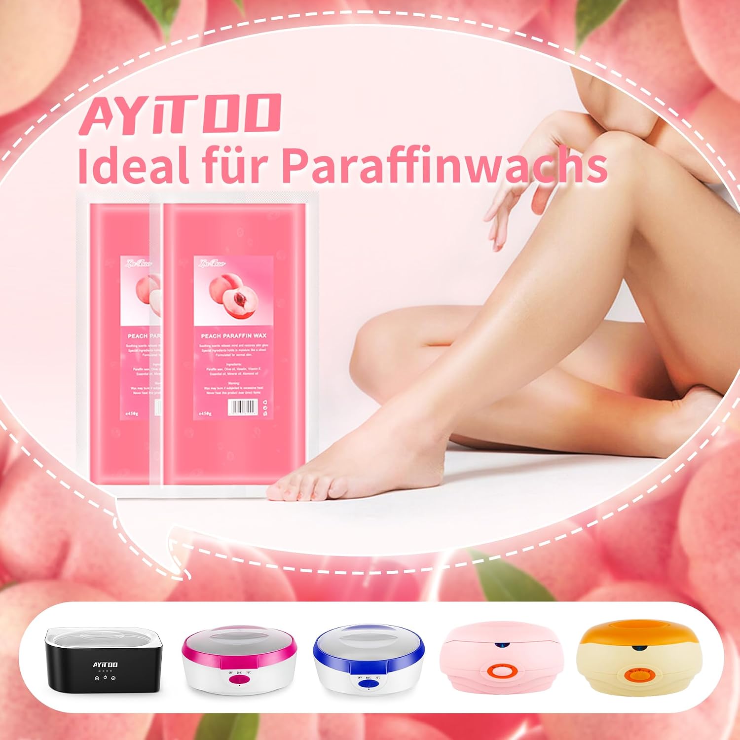 Detalle 1 de AYITOO Paraffinwachs Peach 2700 g