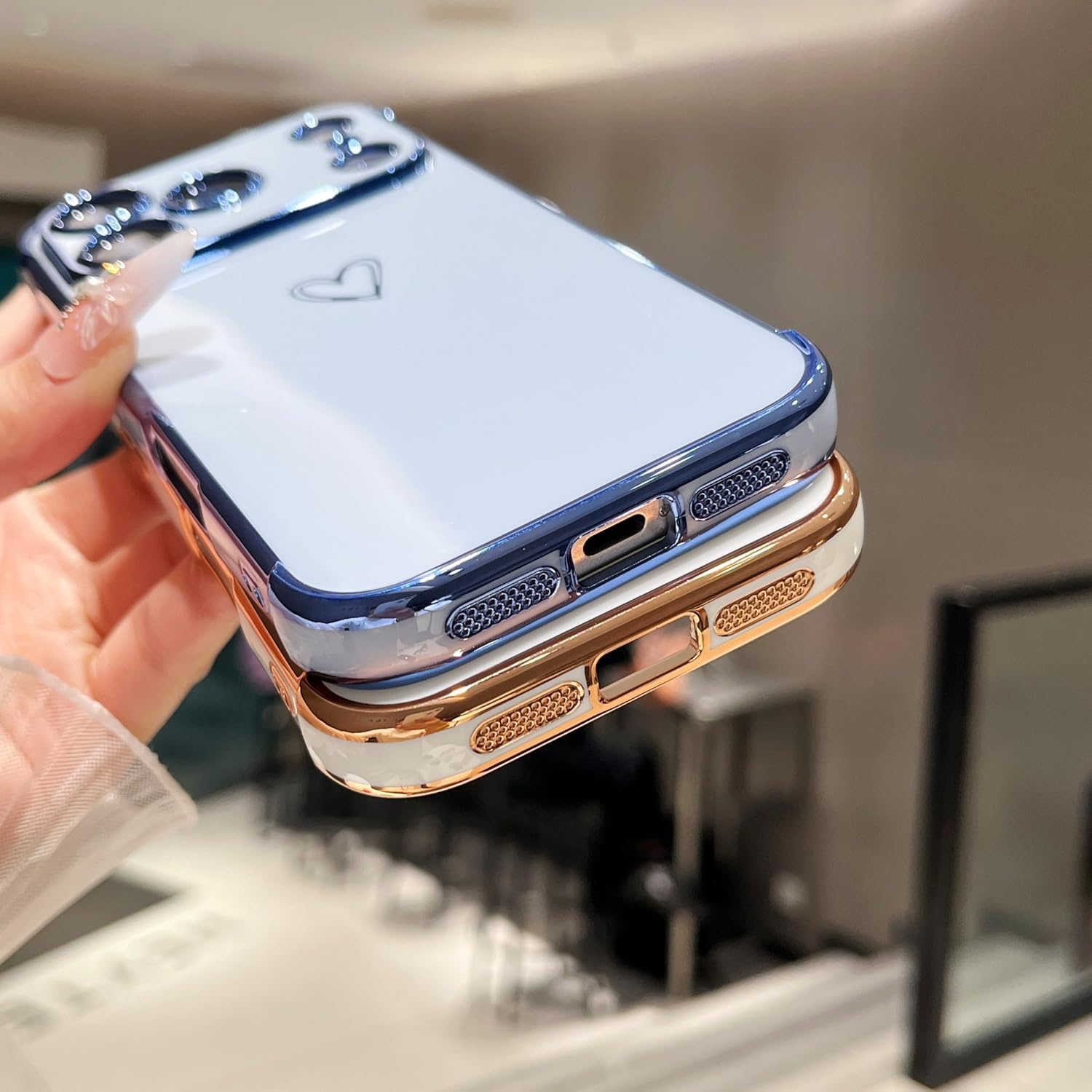 Thumbnail 2 de ZTOFERA Hülle iPhone 17 Pro 6,3 Zoll Herz Gold Rand