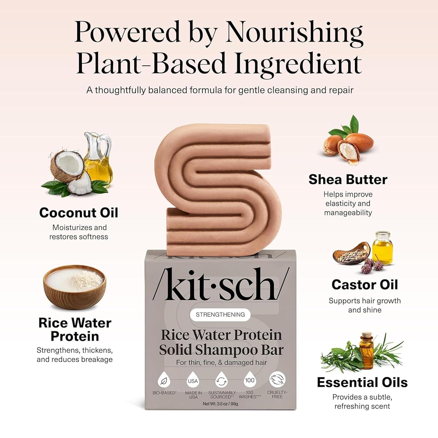 Thumbnail 4 de Kitsch Rice Water Shampoo Bar (3.5 oz) for Hair Growth—Sulfate-Free, Silicone-Free, Vegan