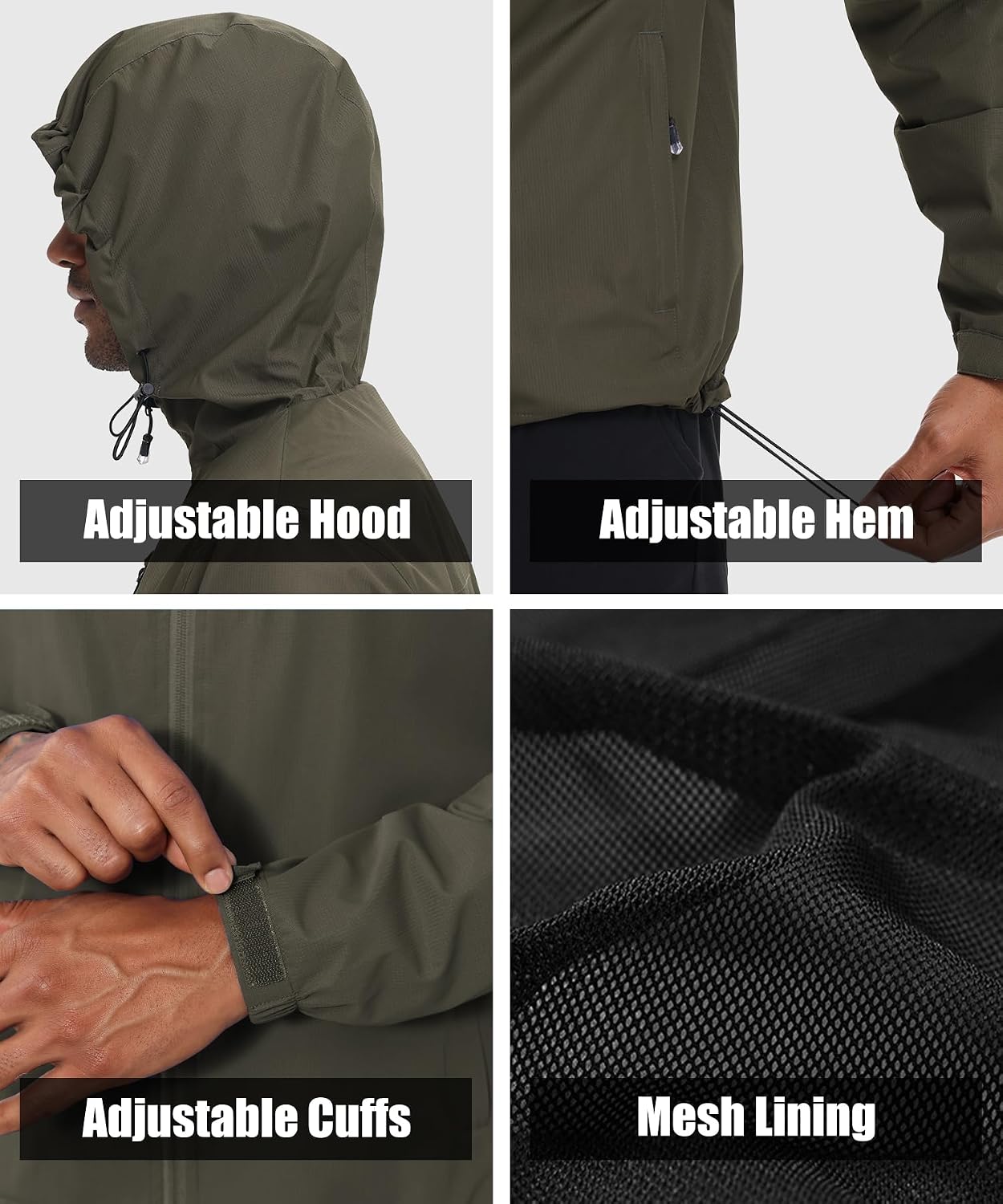 Detalle 1 de Huayuzh Waterproof Rain Jacket for Men