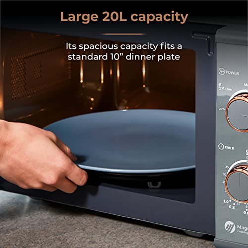Detalle 2 de Tower Cavaletto Manual Microwave with 800W, 20L – T24038RGG (Grey & Rose Gold)