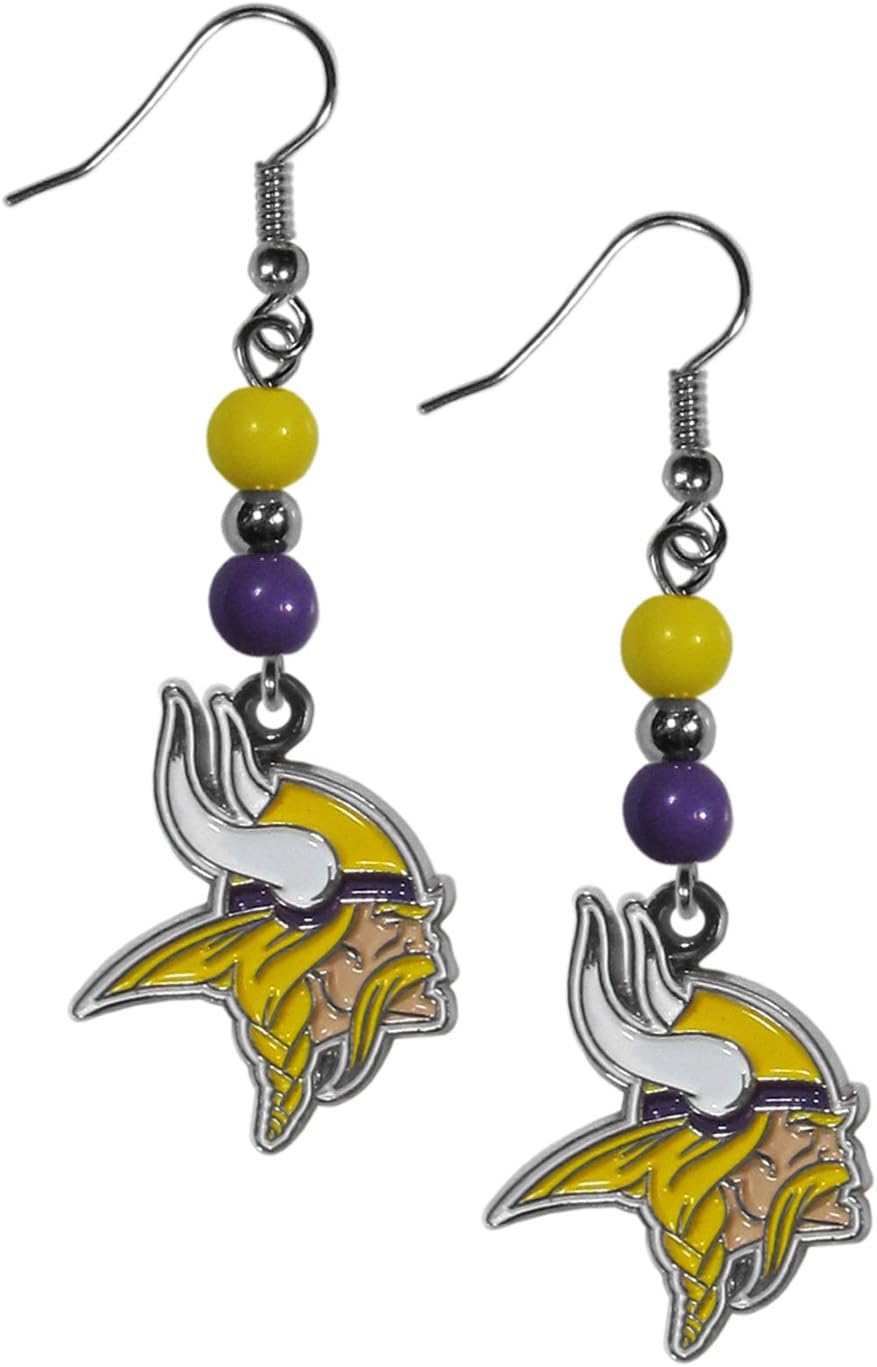 Thumbnail 5 de NFL Siskiyou Sports Las Vegas Raiders Women’s Fan Bead Dangle Earrings (Team Color, black) — Hypoallergenic Fishhook Posts