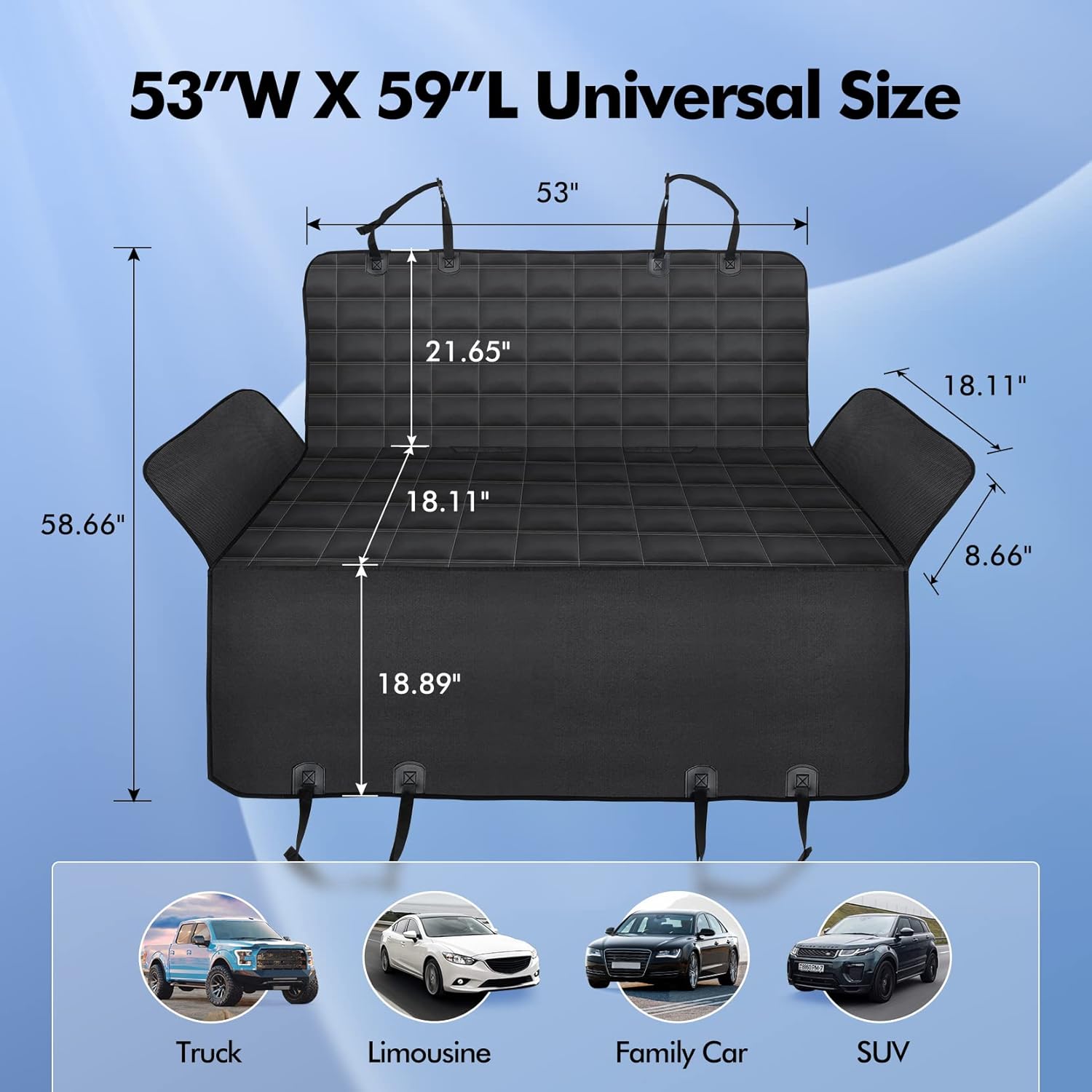 Thumbnail 2 de Hopidogie Dog Car Seat Cover 4-in-1, 100% Waterproof