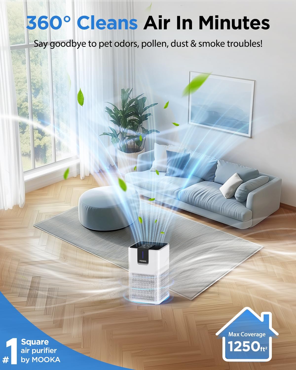 Detalle 2 de MOOKA H13 HEPA air purifier 1250 ft²