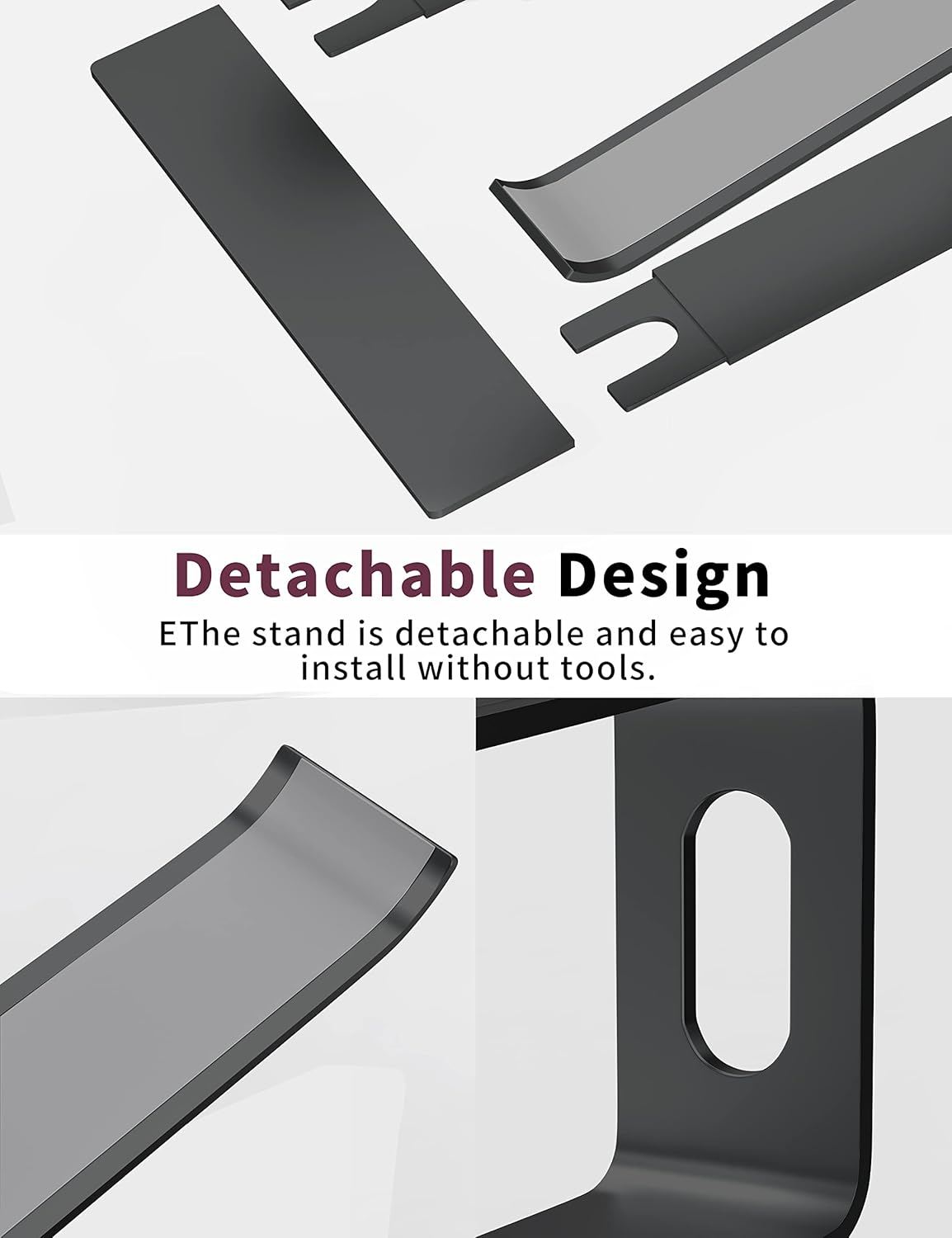 Detalle 2 de ALASHI L1 Laptop Stand, 6-inch Aluminium Riser for 10–15.6-inch Laptops