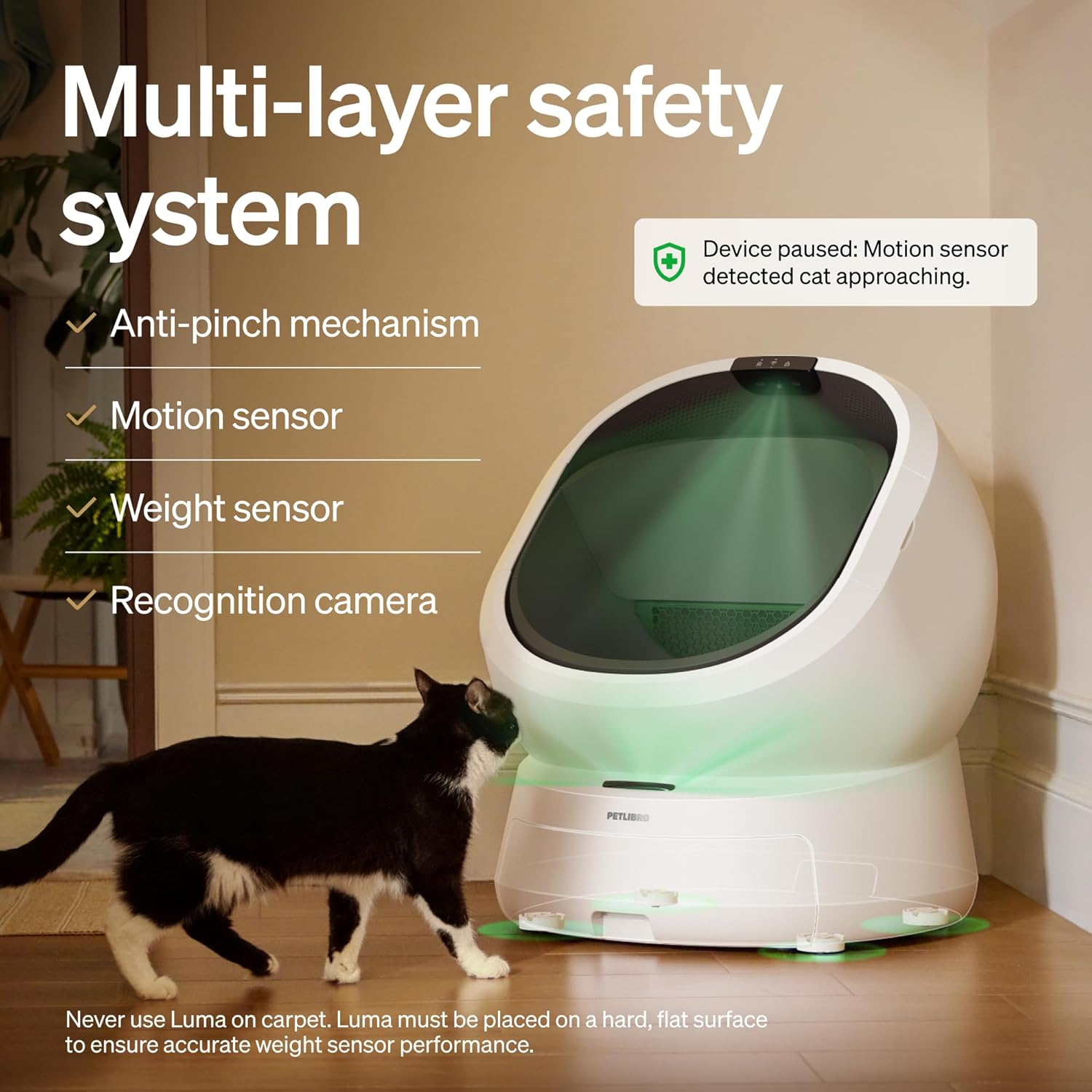 Detalle 2 de PETLIBRO Automatic Litter Box with AI-Camera Waste Analysis (Luma Smart) — Odor Control, Multi-Cat Recognition, Safety Sensors