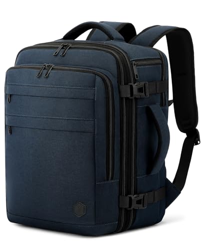 Detalle de Mochila VANKEV para cabina: extensión de 24–30 L y compatibilidad con normas de aerolíneas (40x30x20/25 cm) + portátil 15,6