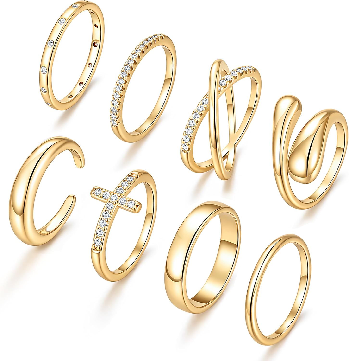 Detalle de iF YOU Gold-Plated Ring Set, Size 4.5–10