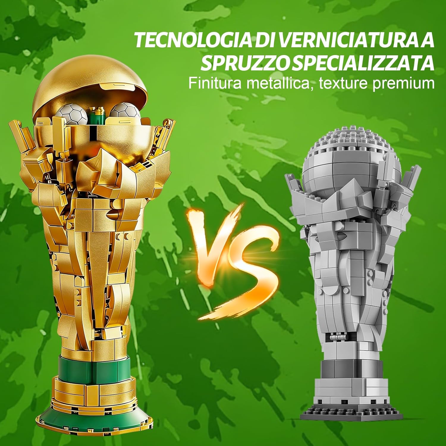 Detalle 2 de Kit di Montaggio del Trofeo da Calcio per Bambini – Modello STEM, Trofeo d'Oro con Sfera Apribile e Palloni Nascosti (26,5 cm)