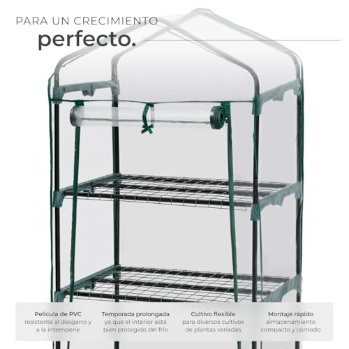 Detalle de tectake® Invernadero Exterior en Acero con Ruedas 🌱